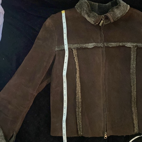 GUESS Brown Suede Jacket with Faux-Fur Lining - L - Picture 9 of 9